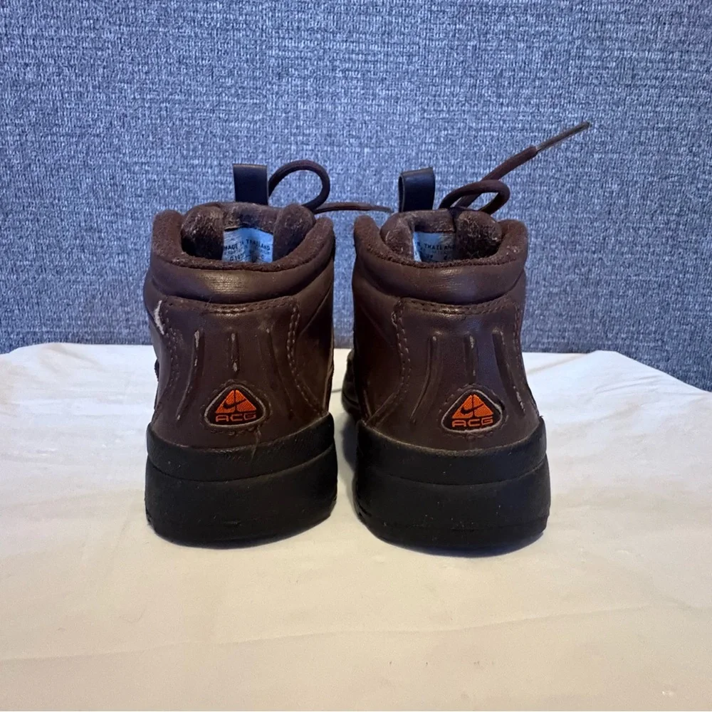 Vtg Nike ACG Leather Boots Kids 010507 UF Sz 11.5 C High Top Brown‎ Lace Up